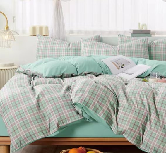 Biancheria_da_letto_ verde con _quadretti_