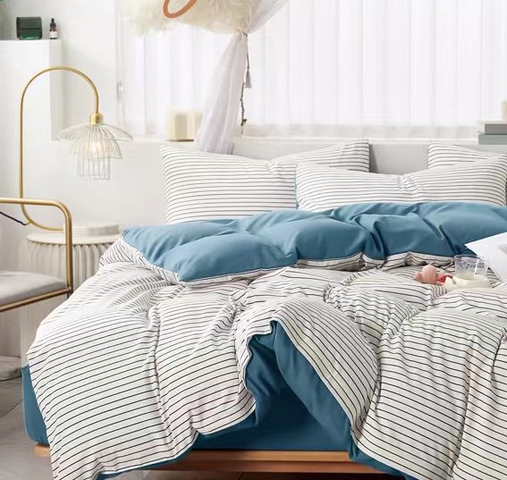 coordinato a righe blu