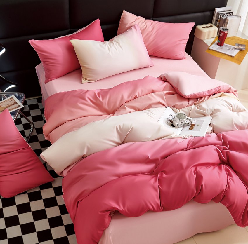 completo letto sfumature in rosa