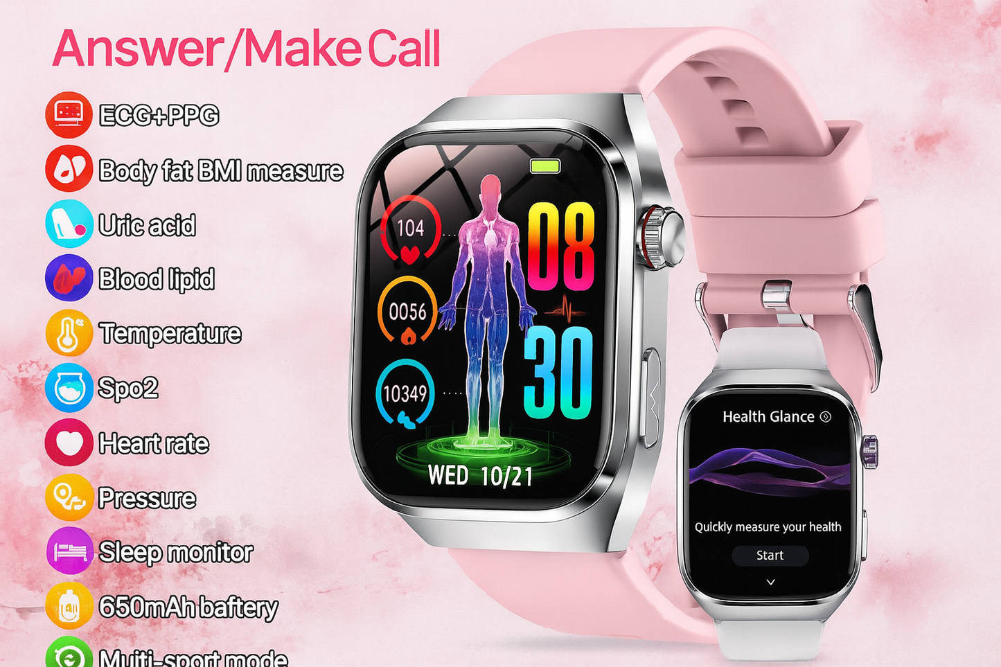 Smartwatch Multifunzione GUHAVMI con Misurazione Avanzata della Salute - DISPONIBILITA' 20 giorni lavorativi
