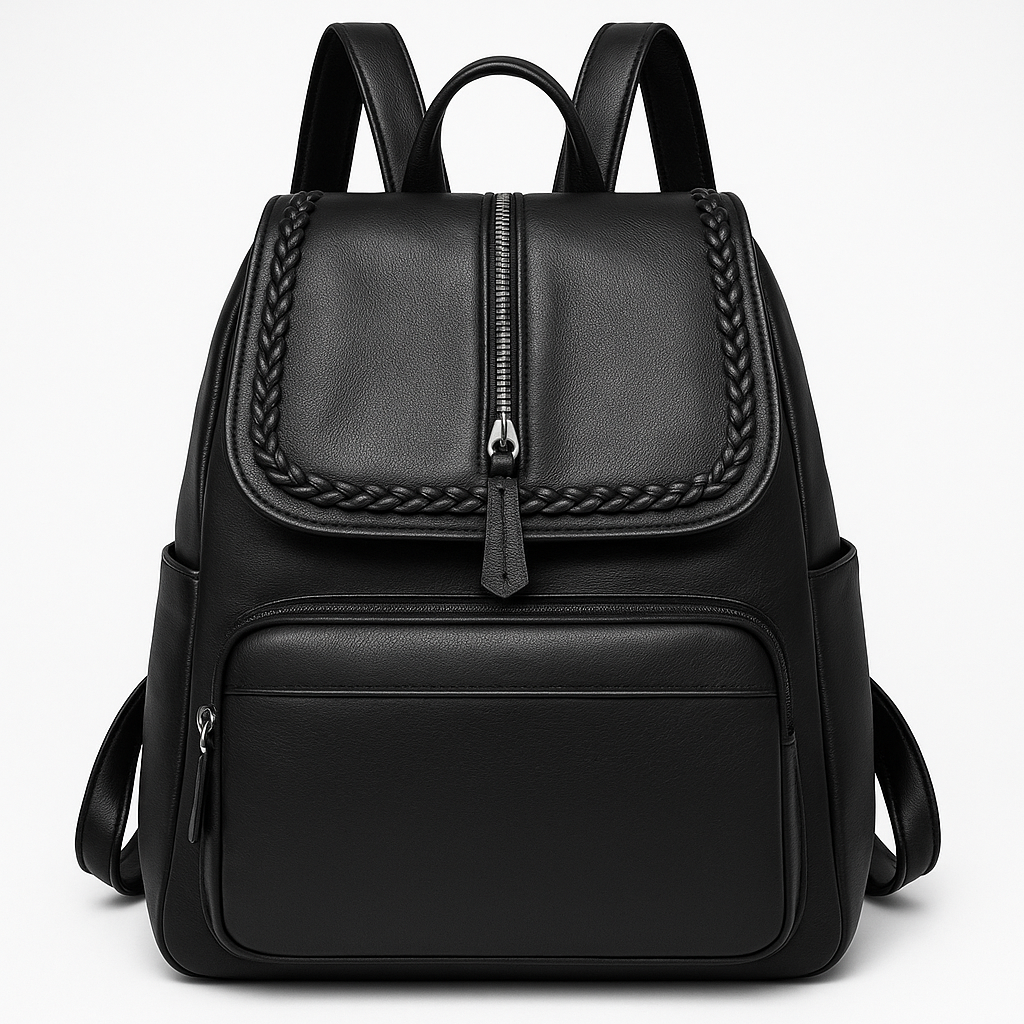 Zaino casual elegante in ecopelle 1020 – Colore Nero