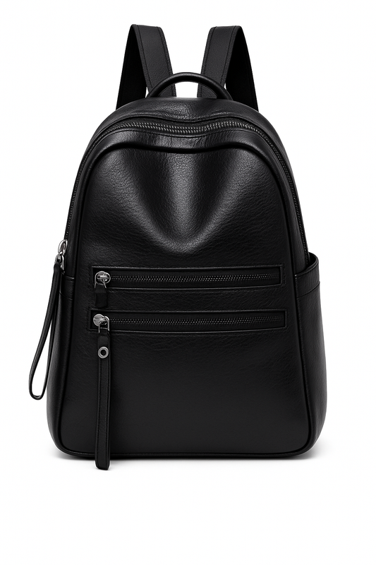 Zaino Elegante in ecopelle  Nero 1022 – Leggero, Capiente, di Tendenza